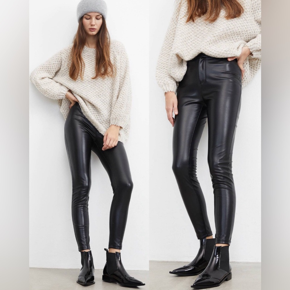 NWT Jing black vegan leather skinny pants